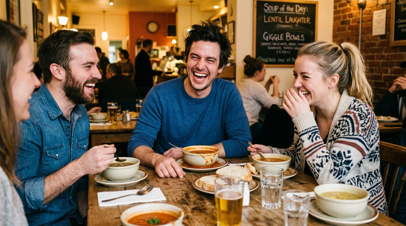 Caption-Ready Soup Jokes 📱