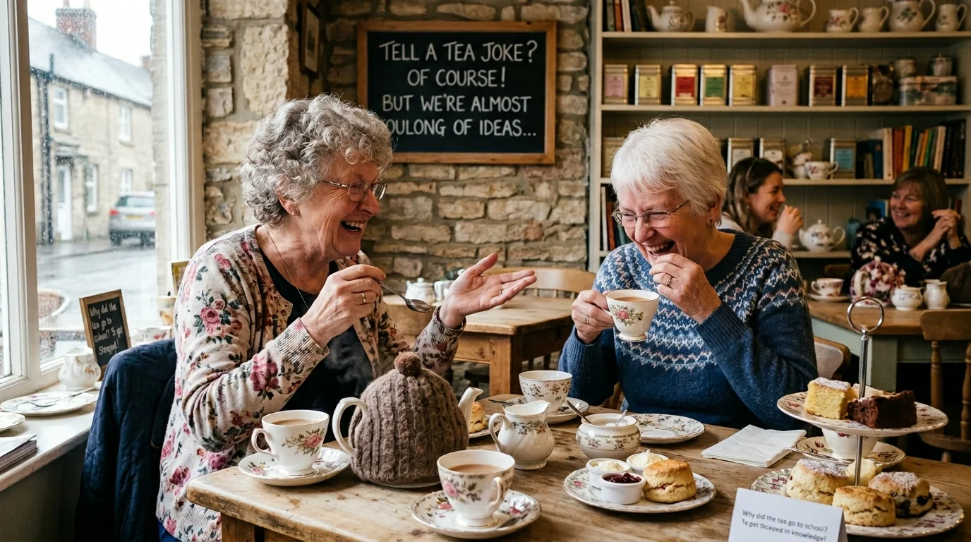 Caption-Ready Tea Jokes 📱