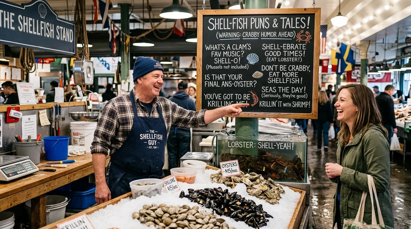 Random Shellfish Fun Puns 🎉